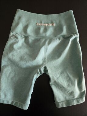 Alphalete Seafoam Bike Shorts with Ribbed Waistband